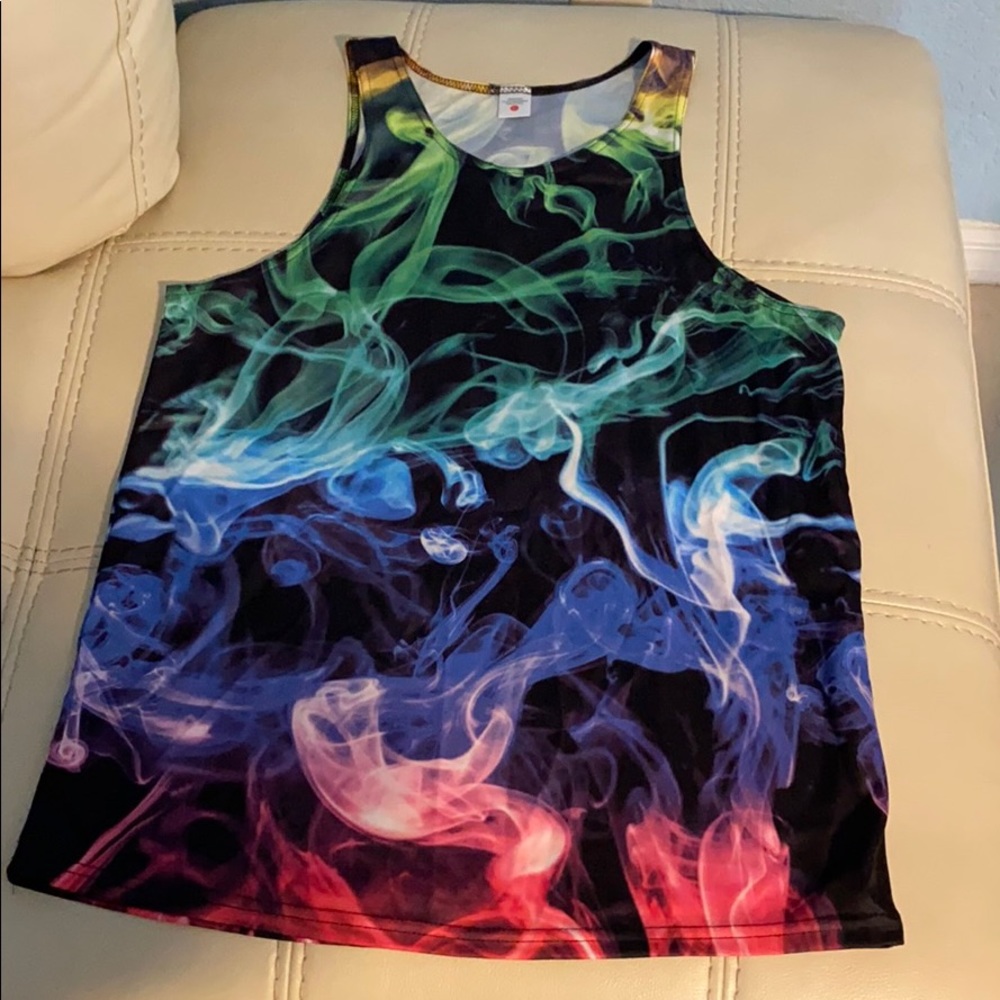 Men’s rave colored smoke tank size L